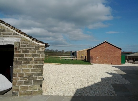 A large outdoor area including BBQ facilities is available at The Barn holiday cottage in Emley, near Huddersfield.